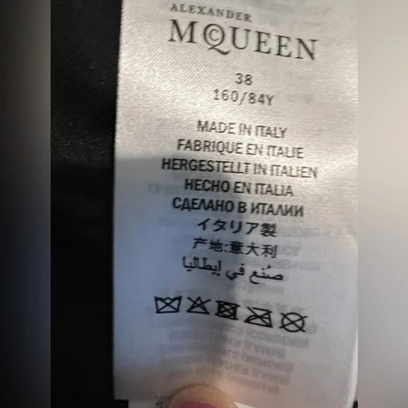 Alexander McQueen Zip Front Embroidered Peplum Leather Moto Jacket, Black, IT38 - Picture 8 of 12